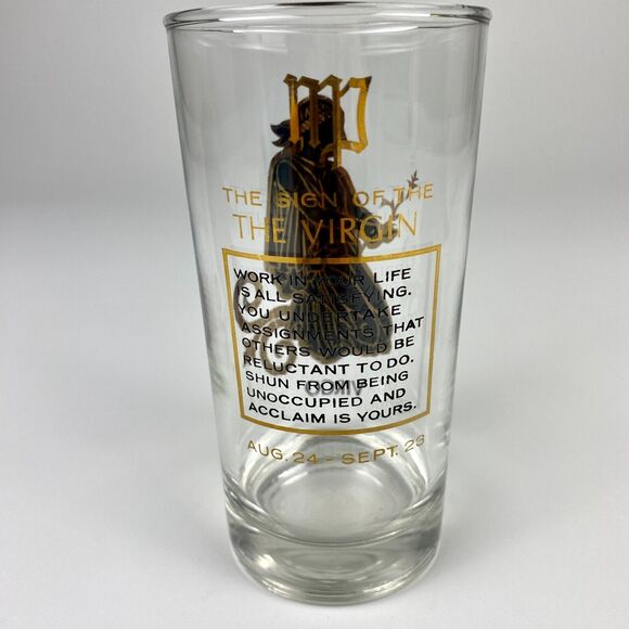 VTG MCM Anchor Hocking Zodiac Highball Tumbler Glass Virgo Astrology 1960s - Picture 5 of 8